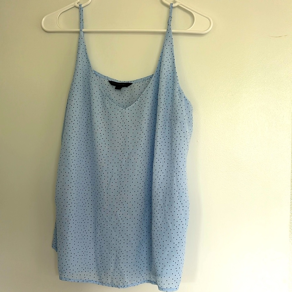 Banana Republic Factory polka dot tank top: light blue; Large